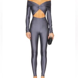 Elegant Off-Shoulder Gray Jumpsuit